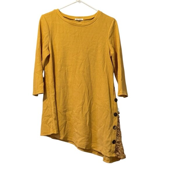 ANDTHEWHY Ivory Lace Tunic Top Embroidered Mesh Overlay BOHO CHIC Women's Medium - Picture 1 of 14